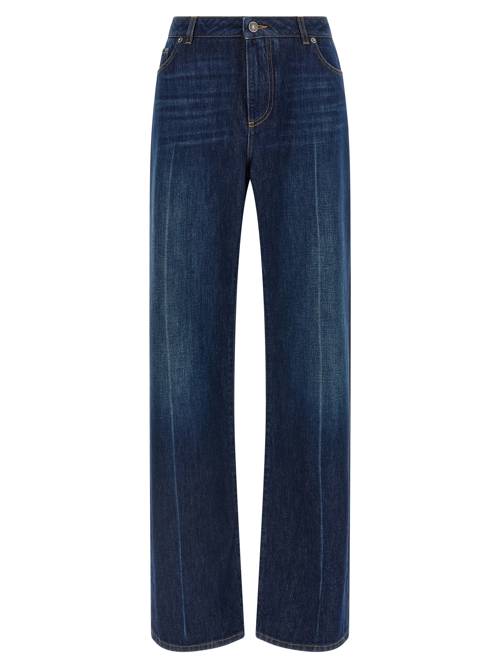 Dolce & Gabbana - Blue Cotton Straight-Leg Jeans
