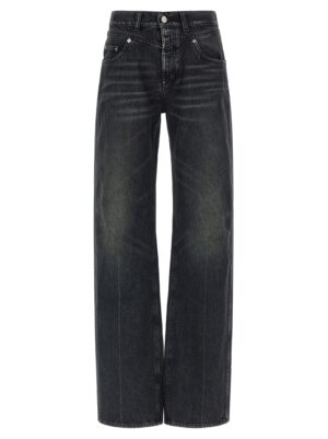 Black Cotton Straight-Leg Jeans