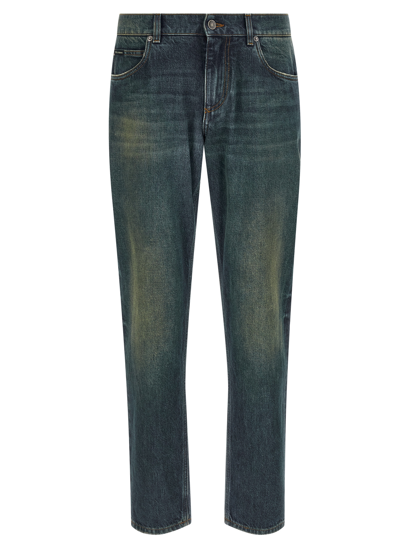 Dolce & Gabbana - Blue Cotton Straight-Leg Jeans