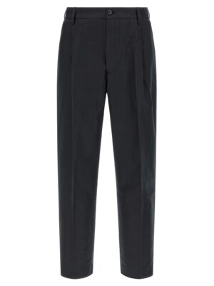 Black Cotton Casual Pants