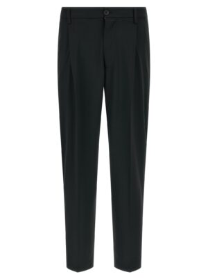 Black Polyester Casual Pants