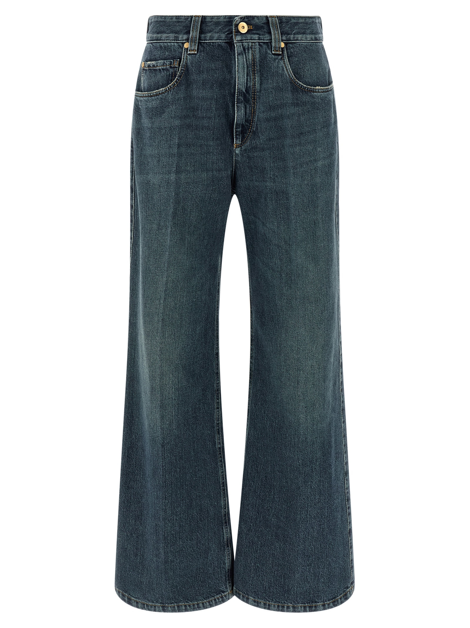 Brunello Cucinelli - Blue Cotton Flared Jeans