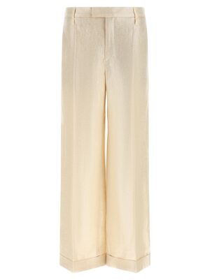 Gold Linen Casual Pants