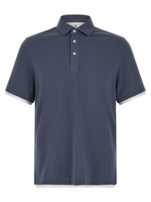 Blue Cotton Polo Shirt