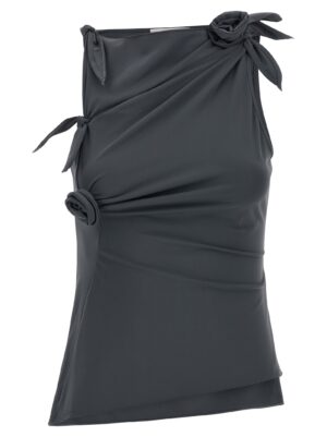 Gray Polyamide Tank Tops