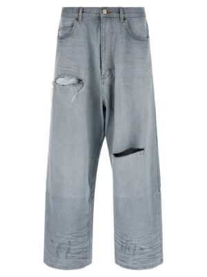 Blue Cotton Relaxed Fit Jeans