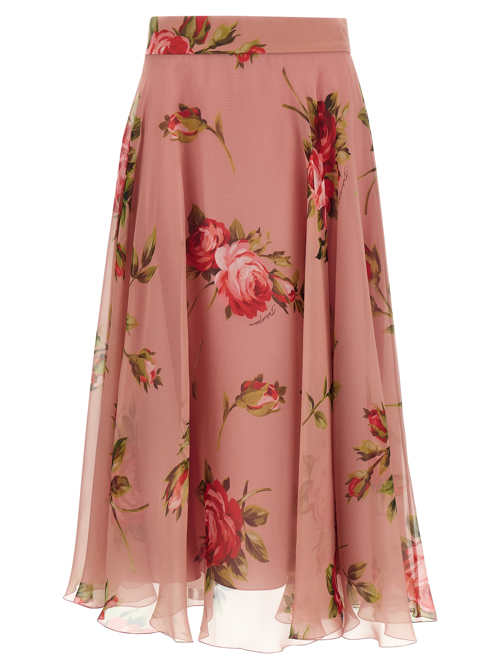 Dolce & Gabbana - Multicolor Silk Midi Skirt