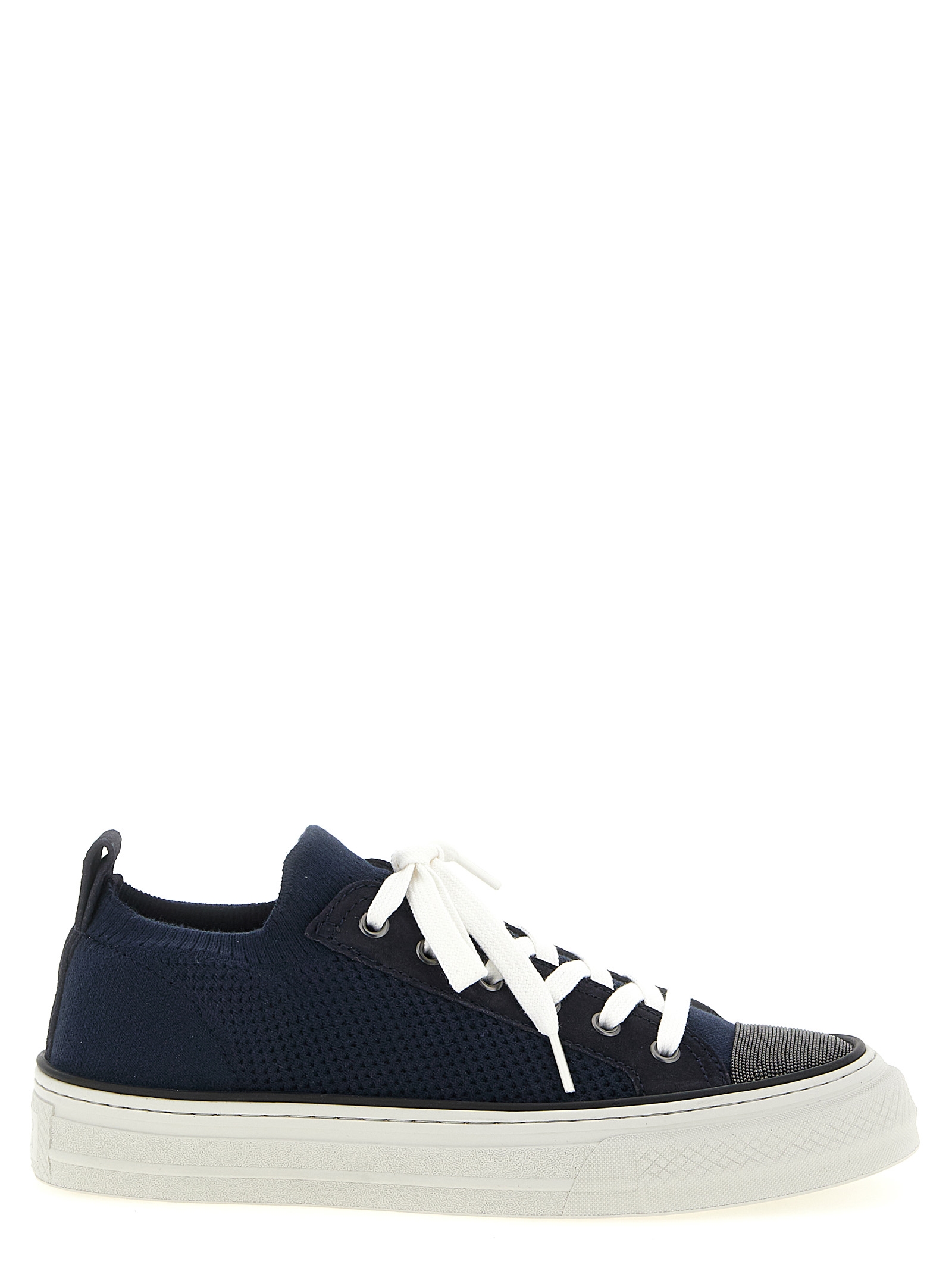 Brunello Cucinelli - Blue Cotton Low Top Sneakers