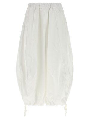 White Polyester Casual Pants
