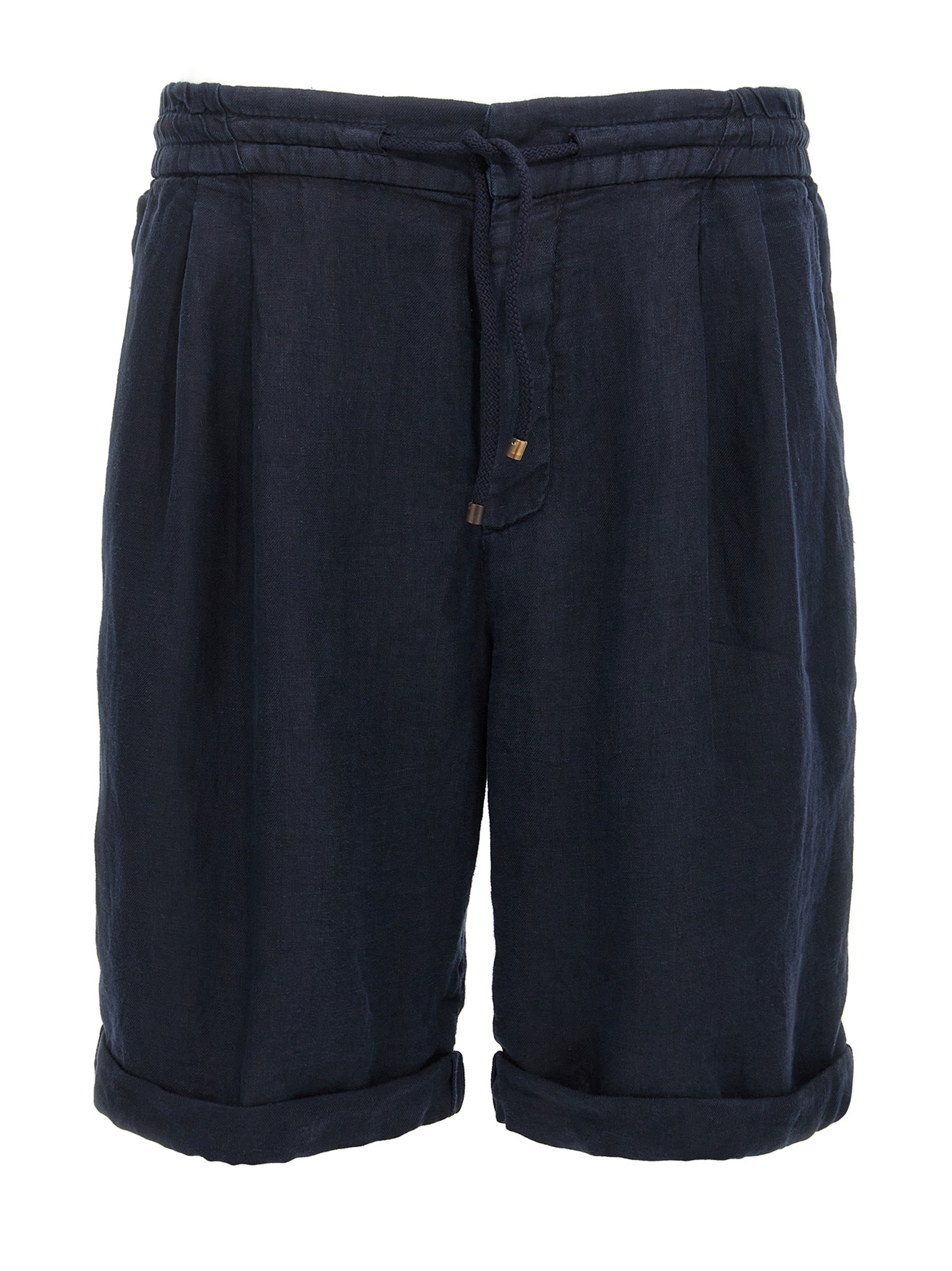 Brunello Cucinelli - Blue Linen Bermuda Shorts