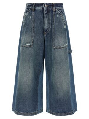 Blue Cotton Bermuda Shorts