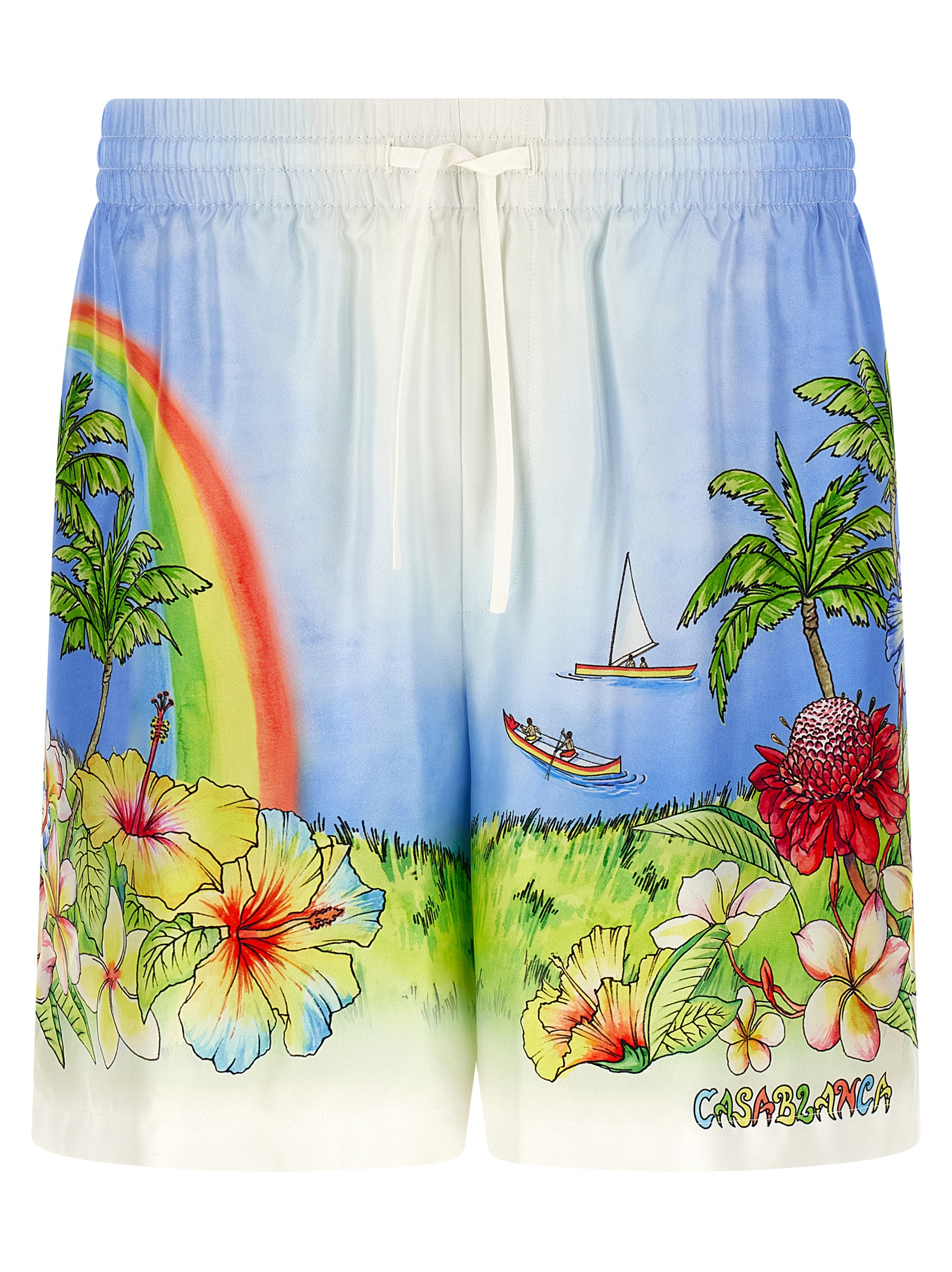 Casablanca - Multicolor Silk Bermuda Shorts