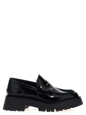 Black Cowhide Slip-On Loafers