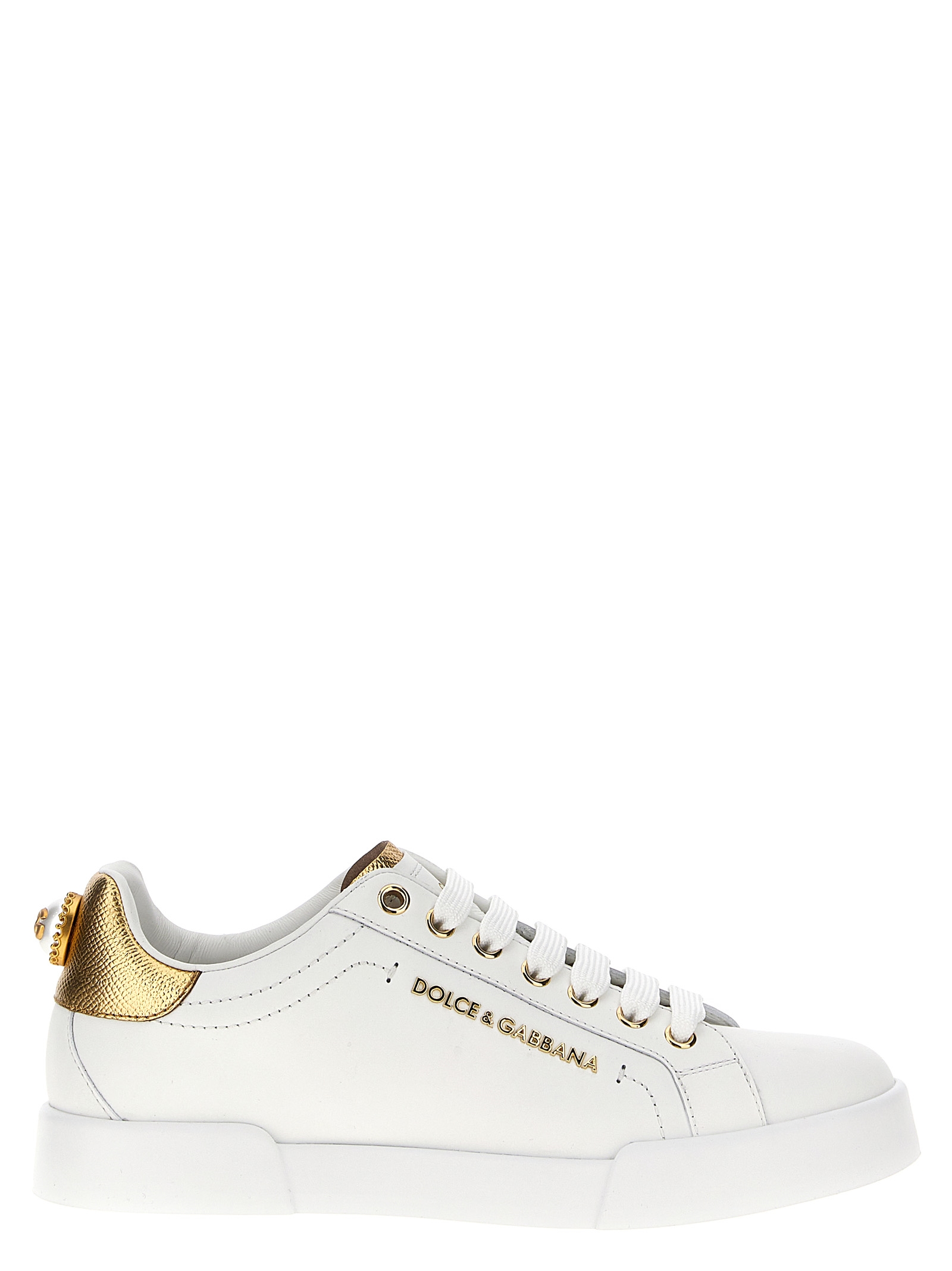 Dolce & Gabbana - Gold Calfskin Low Top Sneakers