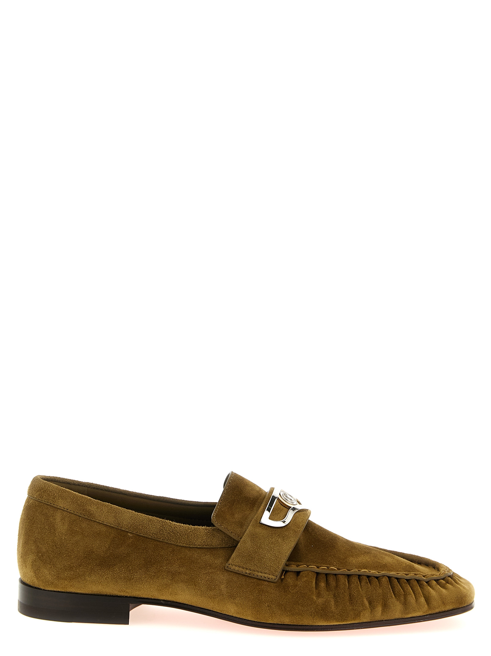 Christian Louboutin - Brown Calfskin Slip-On Loafers
