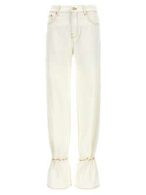 White Cotton Straight-Leg Jeans