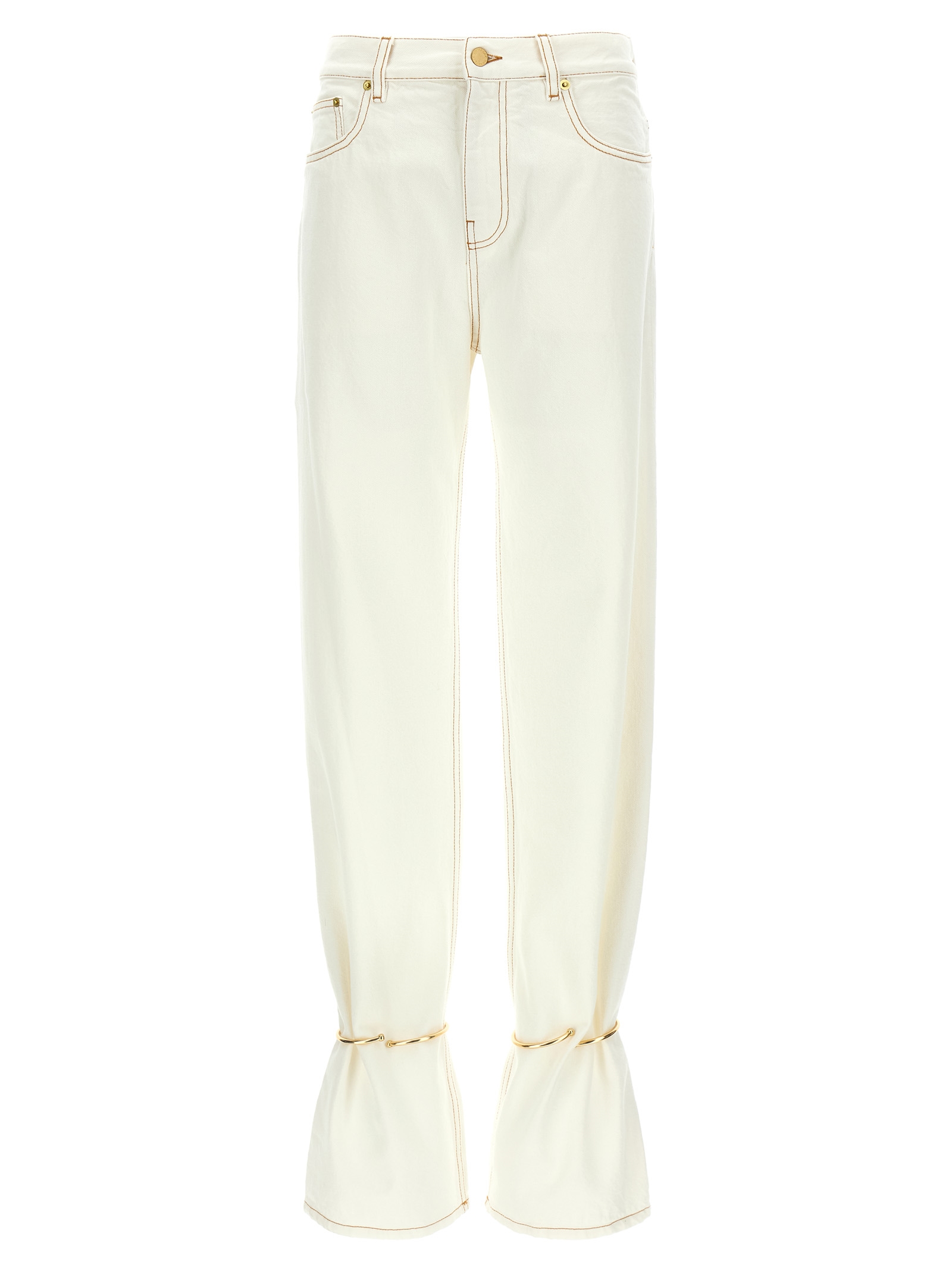 Darkpark - White Cotton Straight-Leg Jeans