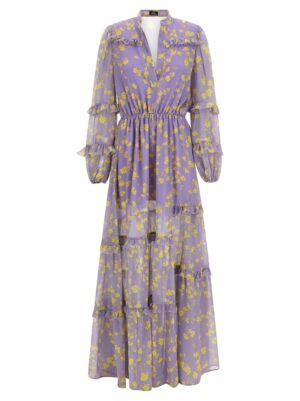Purple Recycled Polyester Long Dress