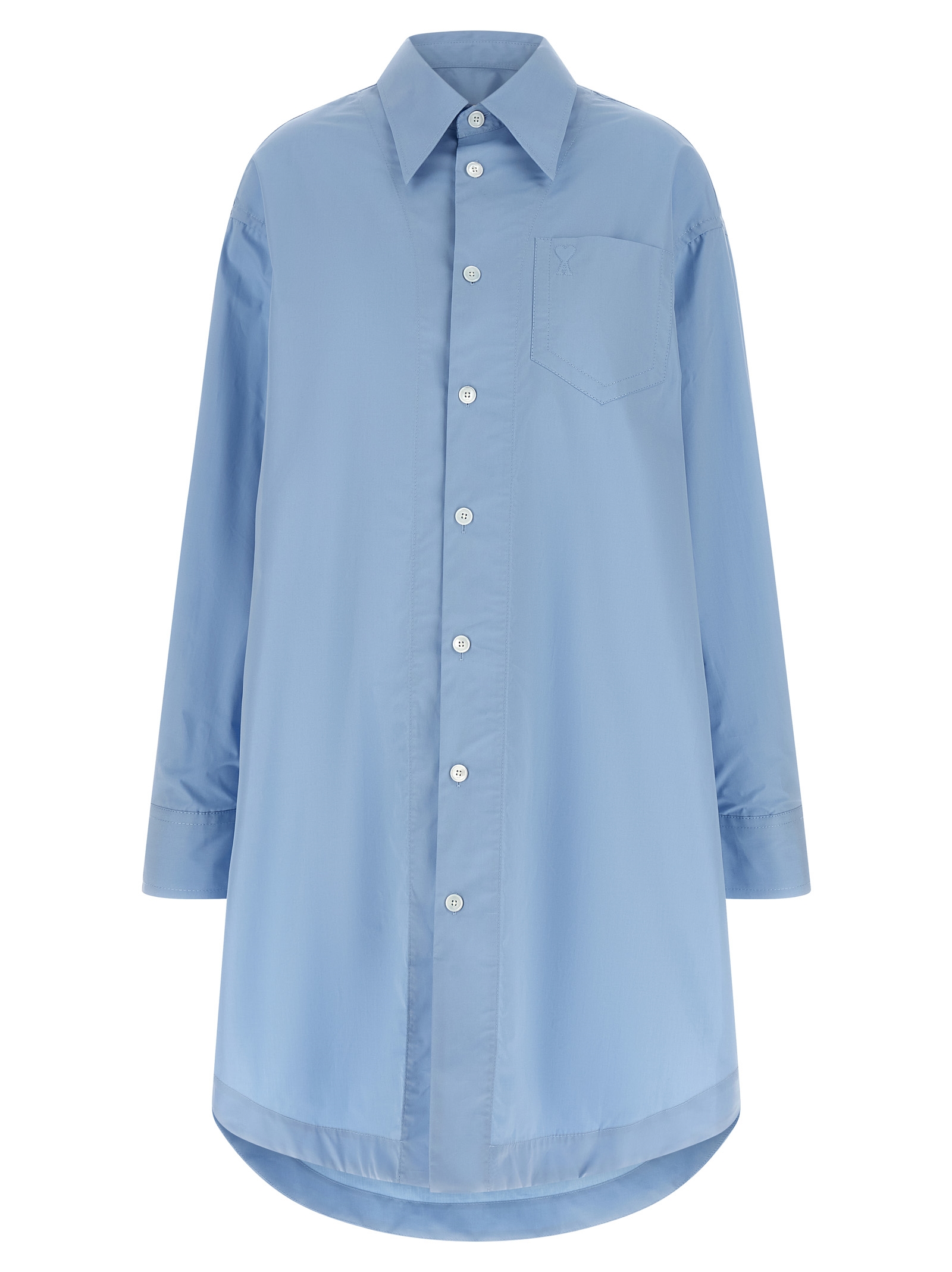 Ami Paris - Blue Cotton Midi Dress