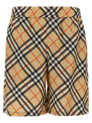 Beige Satin Bermuda Shorts