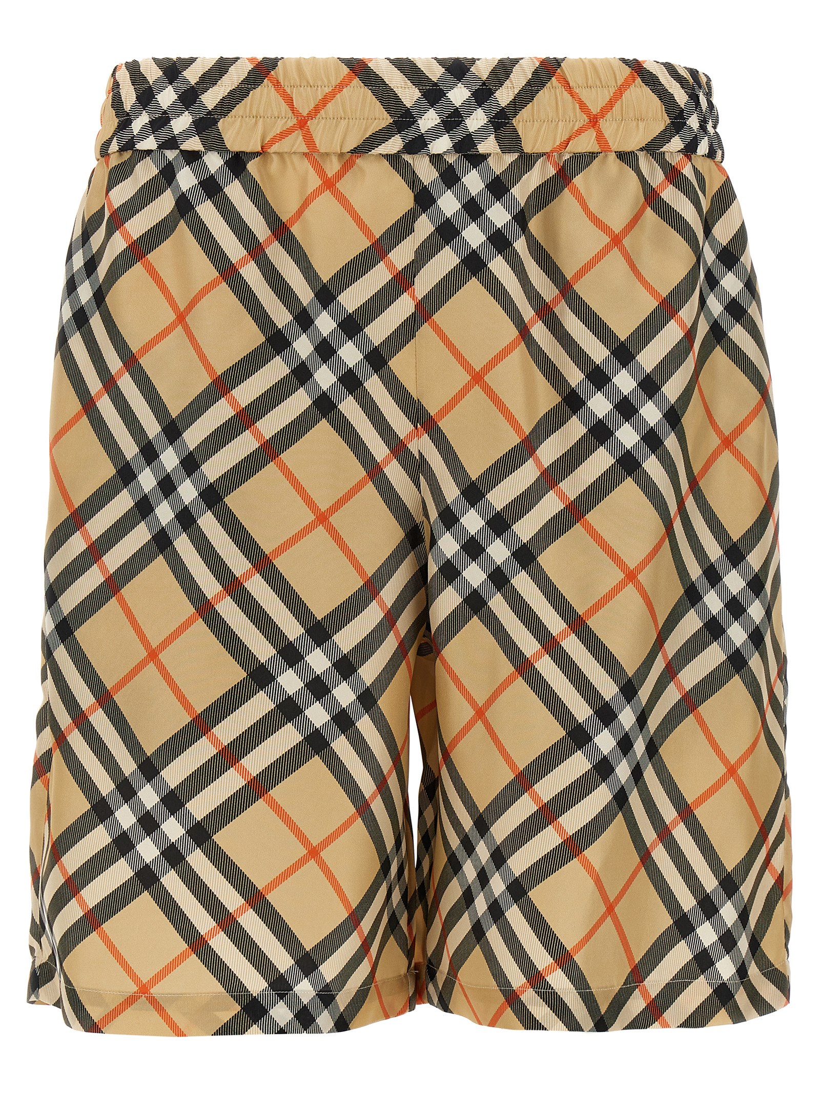 Burberry - Beige Satin Bermuda Shorts
