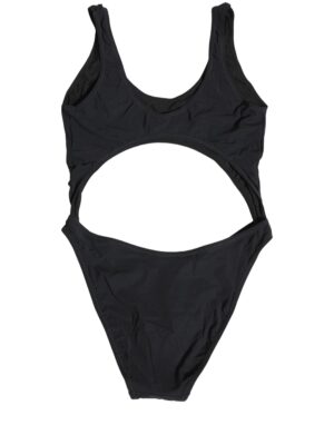 Black Cutout Logo One Piece Swimsuit Swimwear