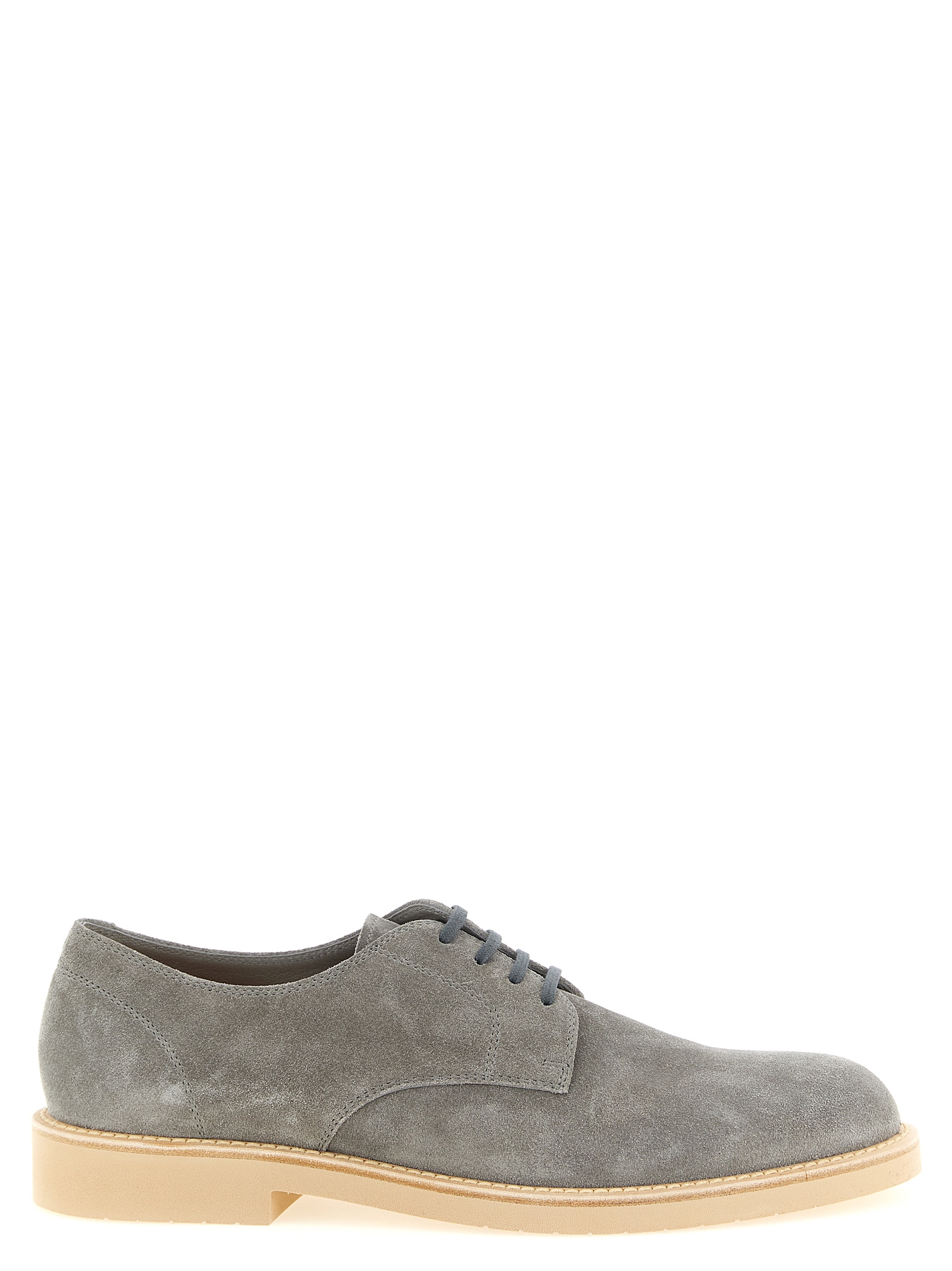 Brunello Cucinelli - Gray Leather Oxfords And Derbies