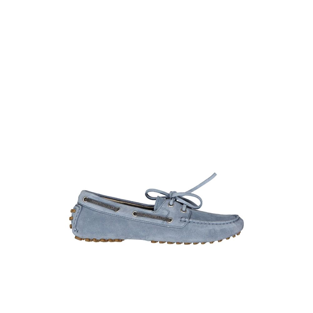 Brunello Cucinelli - Blue Leather Slip-On Loafers