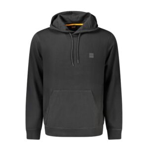 Black Cotton Men's Hooded Sweatshirt