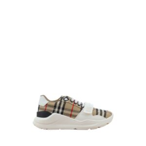 Beige Cotton Athletic Sneakers