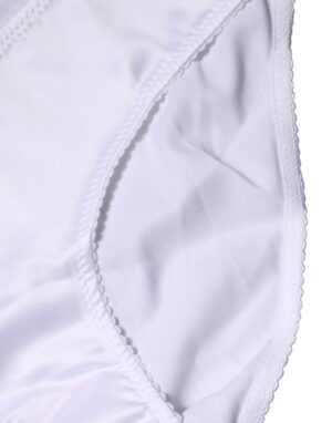 White Silk Stretch Mid Waist Brief Panty Underwear