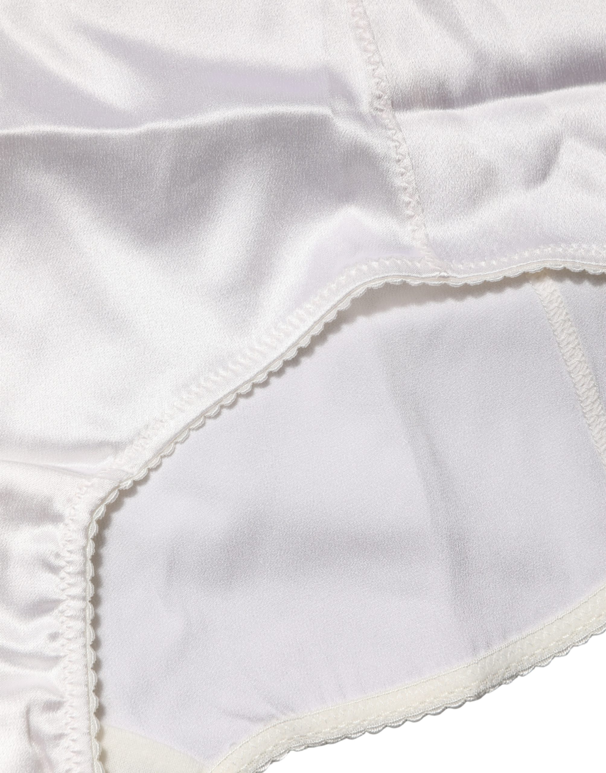 Dolce & Gabbana - White Silk Blend High Waist Girdle Panty Underwear