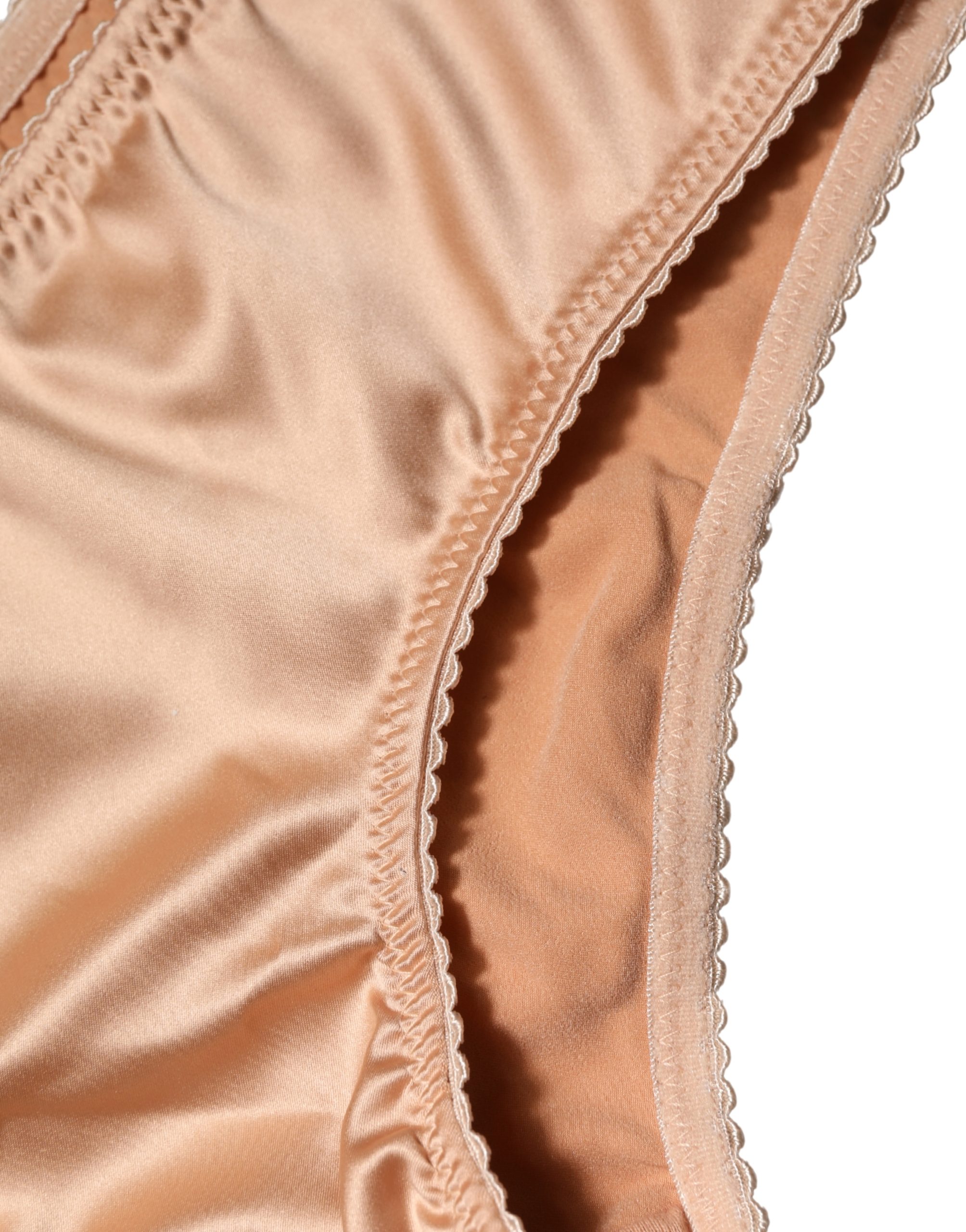 Dolce & Gabbana - Beige Silk Stretch Mid Waist Brief Panty Underwear