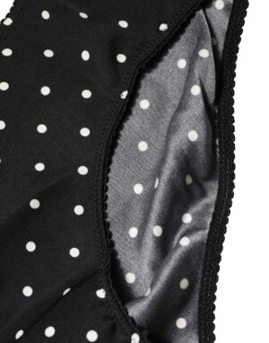 Black Polka Dots Mid Waist Brief Panty Underwear