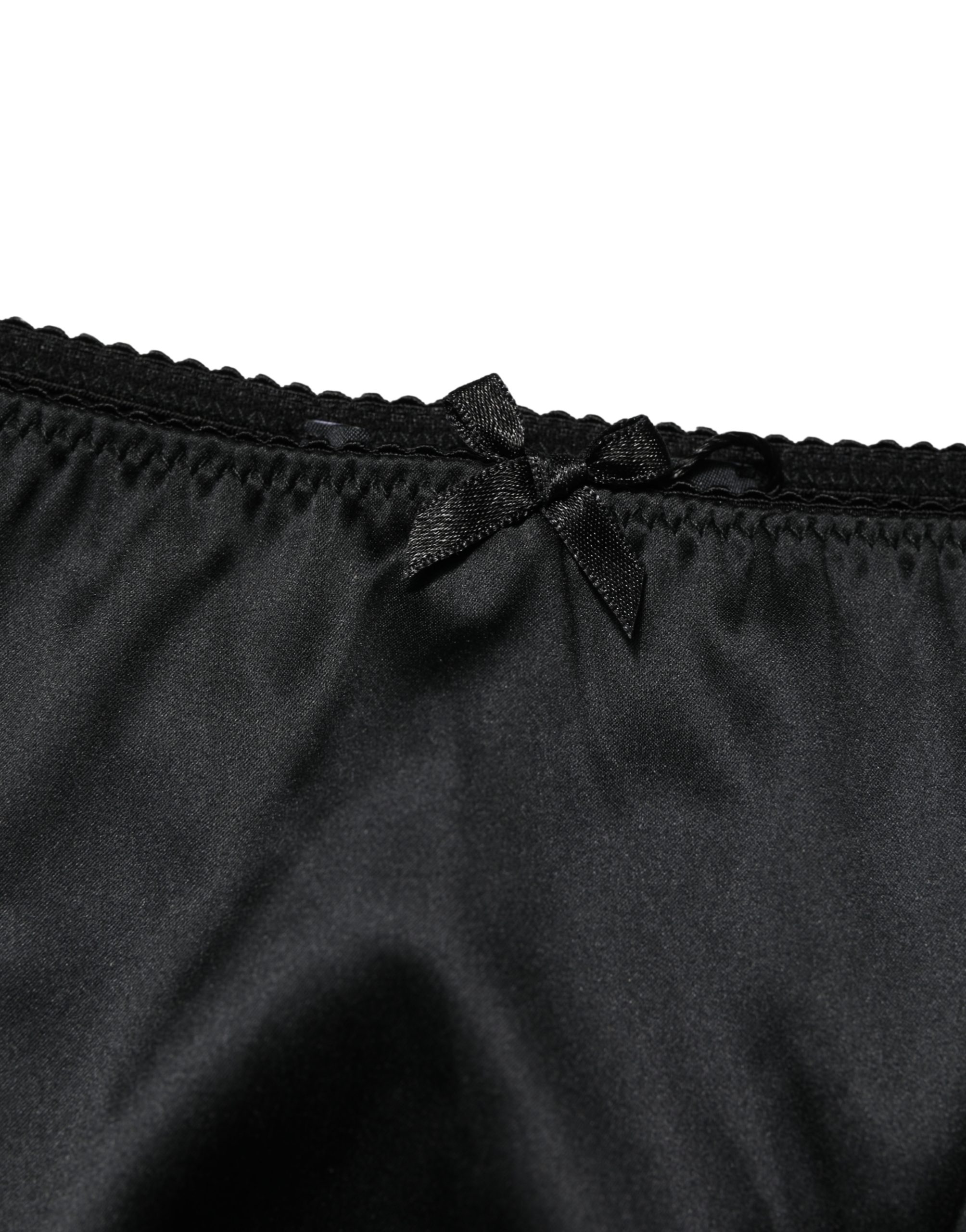 Dolce & Gabbana - Black Silk Stretch Mid Waist Brief Panty Underwear