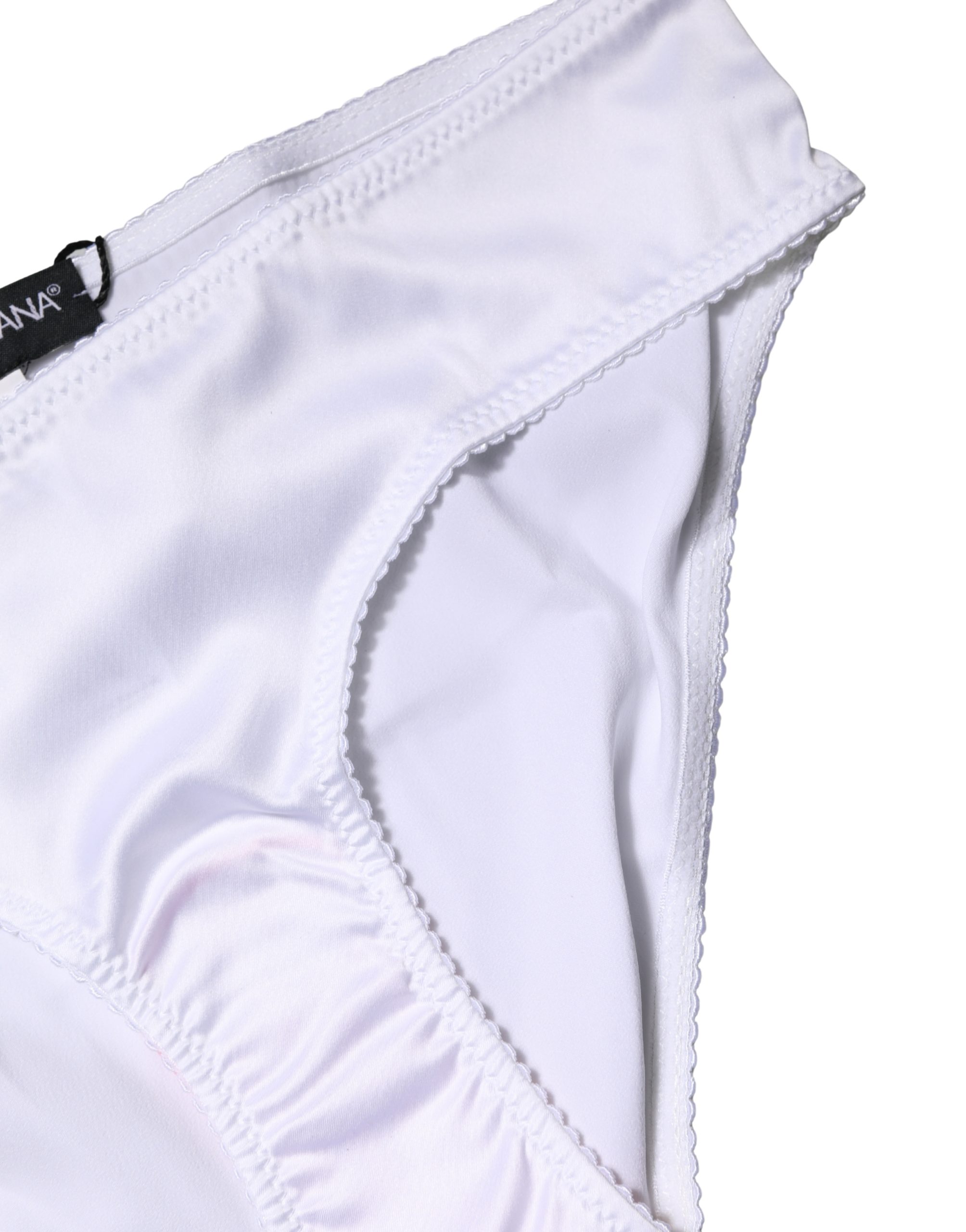 Dolce & Gabbana - White Silk Stretch Mid Waist Brief Panty Underwear
