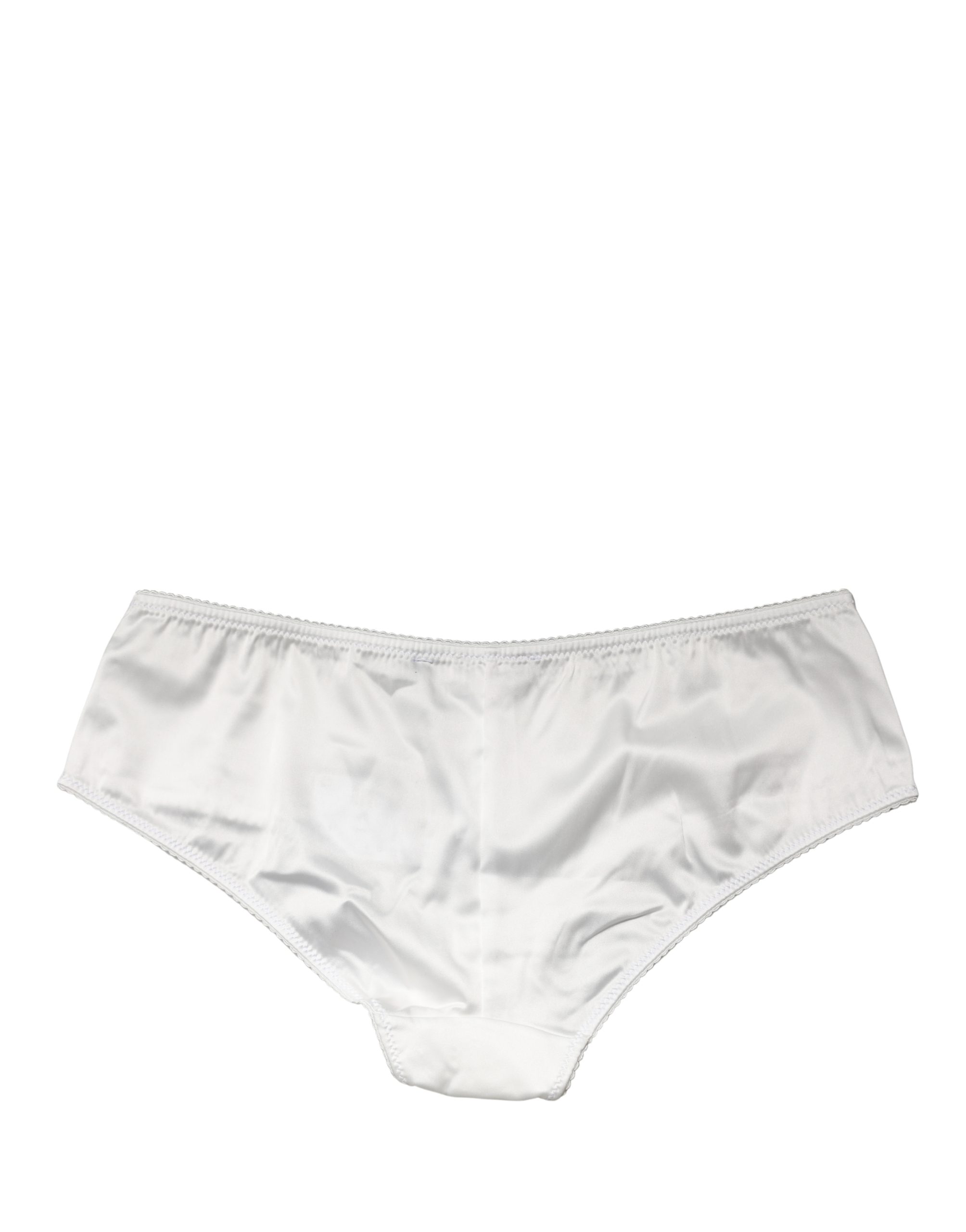 Dolce & Gabbana - White Silk Stretch Mid Waist Brief Panty Underwear