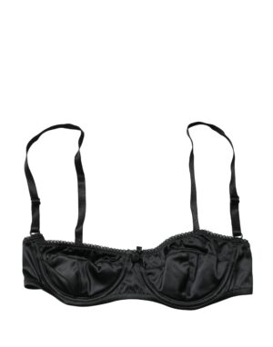 Black Semi-Pad Underwire Balconette Bra Underwear