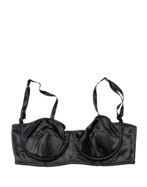 Black Semi-Pad Underwire Balconette Bra Underwear