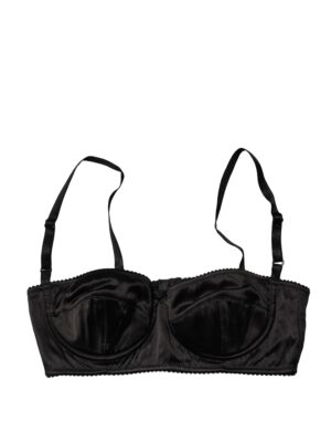 Black Semi-Pad Underwire Balconette Bra Underwear