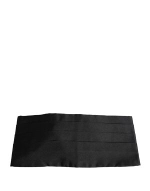 Black 100% Silk Wide Belt Waist Cummerbund