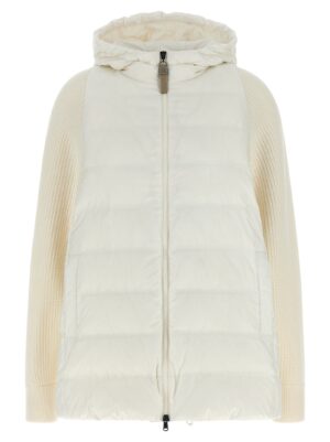 White Polyester Full-Length Jacket