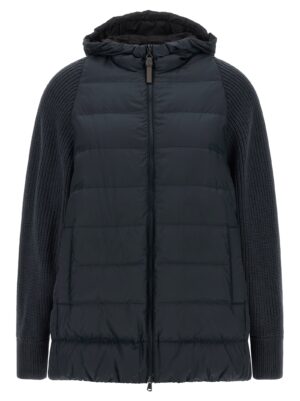 Blue Polyester Full-Length Jacket