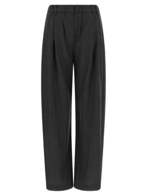 Gray Virgin Wool Casual Pants