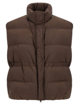Brown Polyester Sleeveless Jacket
