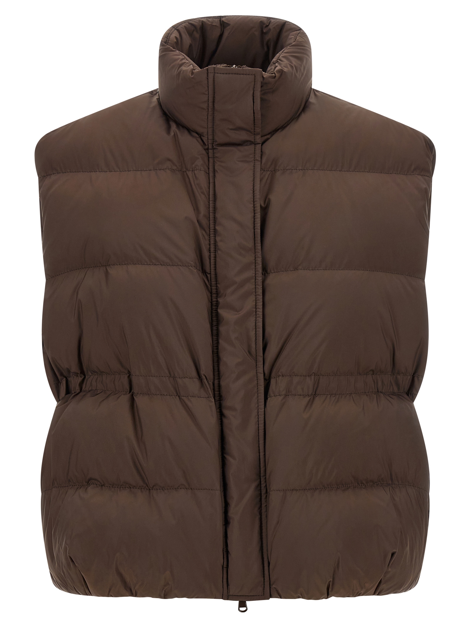 Brunello Cucinelli - Brown Polyester Sleeveless Jacket