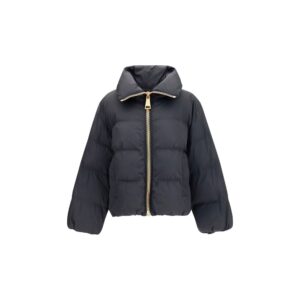 Black Viscose Full-Length Jacket