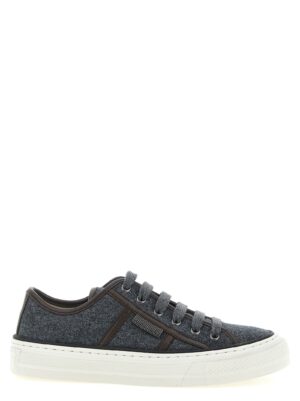 Gray Virgin Wool Low Top Sneakers