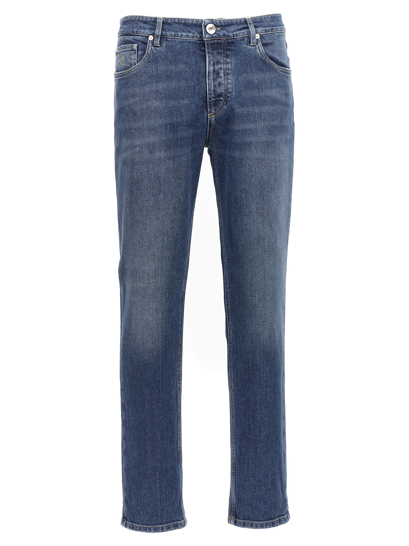 Brunello Cucinelli - Blue Cotton Slim Fit Jeans