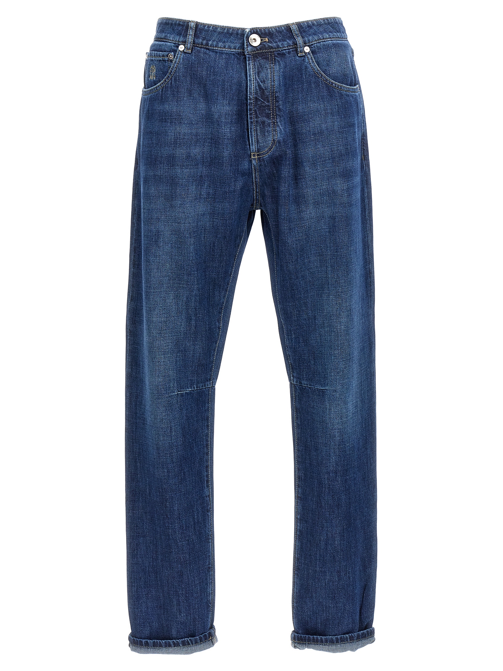 Brunello Cucinelli - Blue Cotton Relaxed Fit Jeans